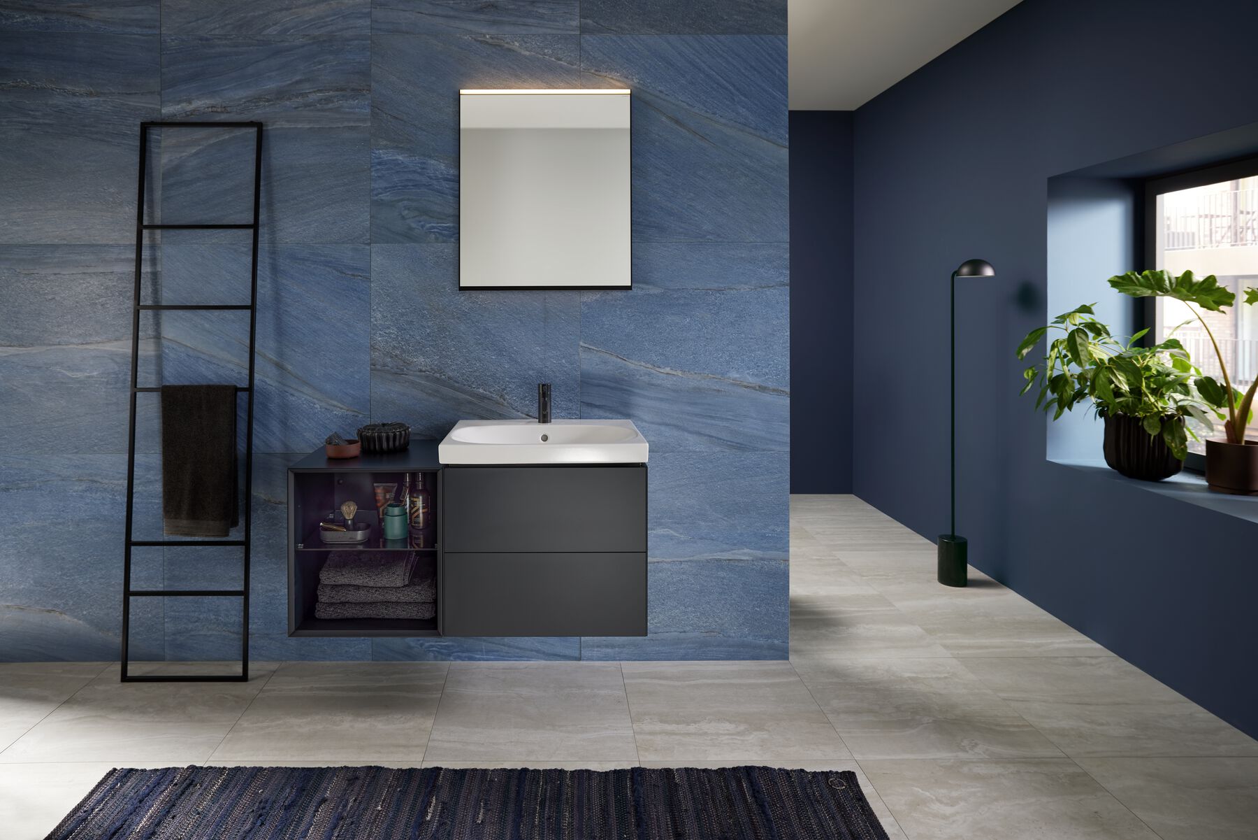 2024 Geberit Mix & Match Acanto washbasin ONE cabinet black matt_Big Size